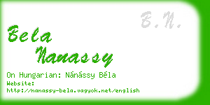 bela nanassy business card
