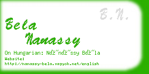 bela nanassy business card